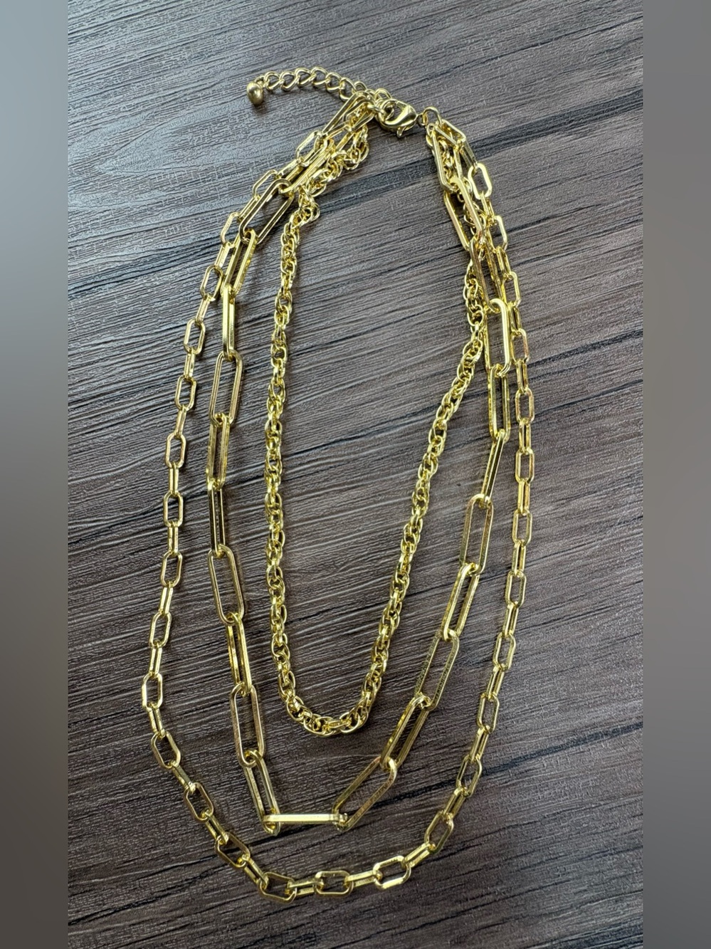Gold Layered Paperclip & Rope Chain Necklace - Women Jewelry